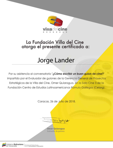 Conversatorio: Cómo escribir bien un guion de cine